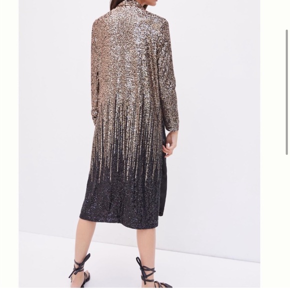 New Anthropologie Rose Gold Sequins Kimono - Picture 5 of 16